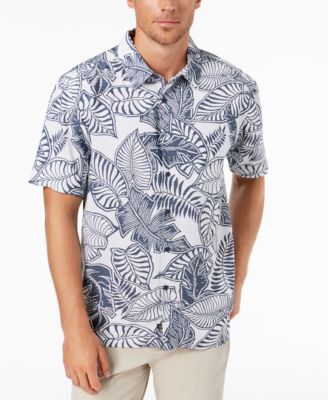 Quiksilver Waterman - Men's Leaf-Print Short-Sleeve Shirt