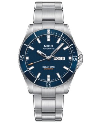 Mido - Men's Swiss Automatic Ocean Star Captain V Stainless Steel Bracelet Watch 42.5mm
