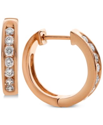 Macy's Brand - Diamond Huggie Hoop Earrings (1/2 ct. t.w.) in 14k Rose Gold