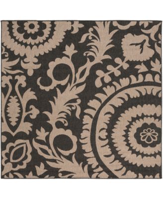 Surya - Alfresco ALF-9615 Black 7'3" Square Area Rug