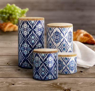 Jay Imports - Pirouette Blue Canister, Set of 3