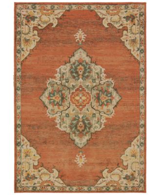 Oriental Weavers - Toscana 9568B Orange/Gray 5'3" x 7'6" Area Rug