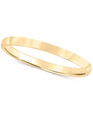 Macy's Brand - Men's 14k Gold Ring, 2mm Wedding Band