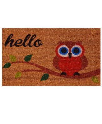 Home & More - Elf Owl Hello 17" x 29" Coir/Vinyl Doormat