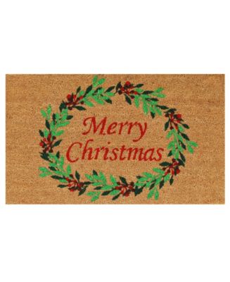 Home & More - Christmas Wreath 17" x 29" Coir/Vinyl Doormat