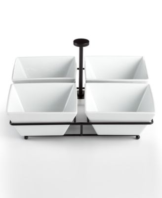 The Cellar - Serveware, Whiteware 4 Section Square Condiment Dish