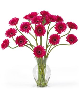 Nearly Natural - Gerber Daisy Liquid Illusion Silk Flower Arrangement