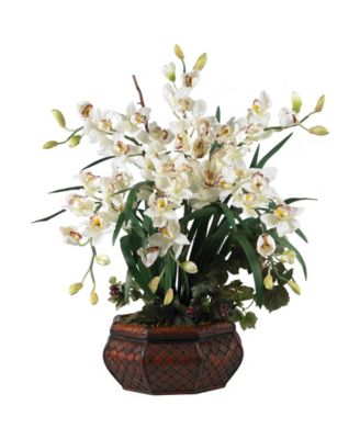 Nearly Natural - Large Cymbidium Silk Flower Arrangement