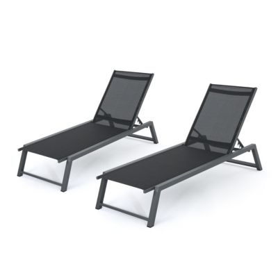 Noble House - Myers Outdoor Chaise Lounge, Quick Ship (Set of 2)