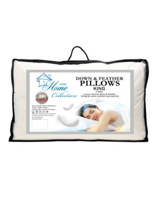 Sweet Home Collection - Down and Feather Blend 100% Cotton Cover Premium King Pillow 2-Pack