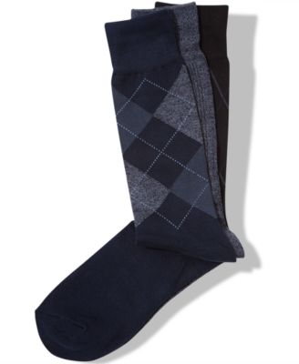 Perry Ellis Portfolio - Socks, Dress 3 Pack Rayon From Bamboo Pattern