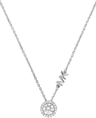 Michael Kors - MK 14k Rose Gold-Plated Sterling Silver CZ Pendant Necklace