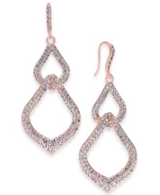 I.N.C. International Concepts - Rose Gold-Tone Pav&eacute; Interlocking Linear Drop Earrings