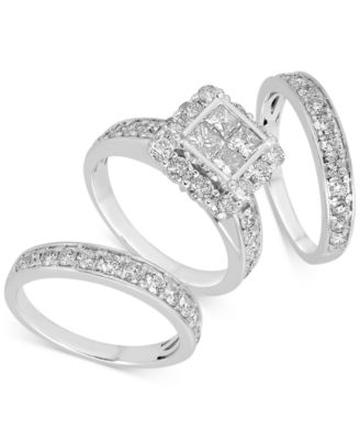 Macy's Brand - Diamond Princess Halo Bridal Set (3 ct. t.w.) in 14k White Gold