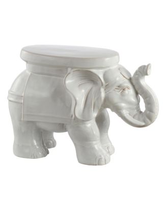 JONATHAN Y - White Garden Stool, Quick Ship