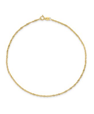 Macy's Brand - Singapore Chain Anklet in 14k Yellow Gold