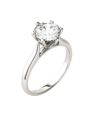 Charles & Colvard - Moissanite Solitaire Engagement Ring 1-1/2 ct. t.w. Diamond Equivalent in 14k White or Yellow Gold