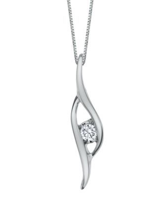 Sirena - Diamond (1/8 ct. t.w.) Pendant in 14k White, Yellow or Rose Gold