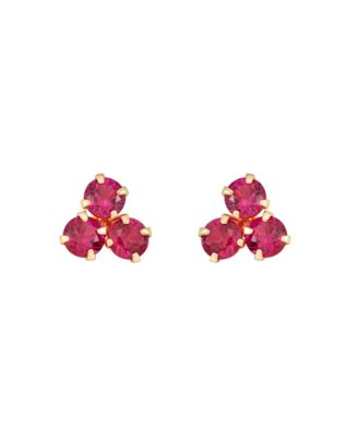 Macy's Brand - Ruby (3/4 ct. t.w.) Button Stud in 10k Yellow Gold
