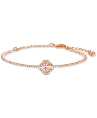 Swarovski - Rose Gold-Tone Crystal Clover Bangle Bracelet