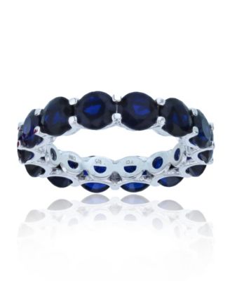 Macy's - Created Blue Spinel Eternity Band in Rhodium Plated Sterling Silver