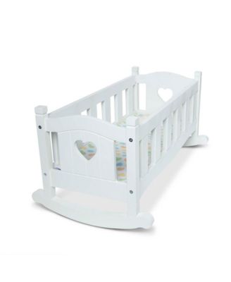 Melissa and Doug - Mine to Love Wooden Play Cradle for Dolls, Stuffed Animals - White 2 Beds, 10.2"H x 18.8"W x 20.7"L Assembled