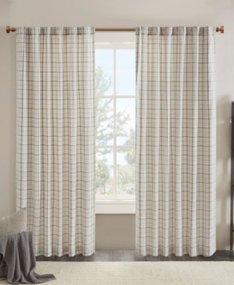Madison Park - Anaheim Plaid Rod Pocket and Back Tab Window Panel with Fleece Lining 50" x 95"