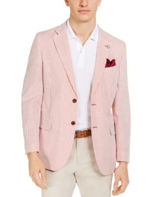 Nautica - Men's Modern-Fit Stretch Stripe Seersucker Sport Coat