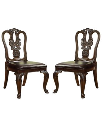 Furniture of America - Ramsaran Carved Dining Chair (Set Of 2), Quick Ship