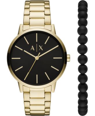 A|X Armani Exchange - Men's Cayde Gold-Tone Stainless Steel Bracelet Watch 42mm