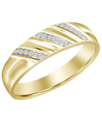 Macy's Brand - Men's Diamond Accent Band in 10K Yellow Gold