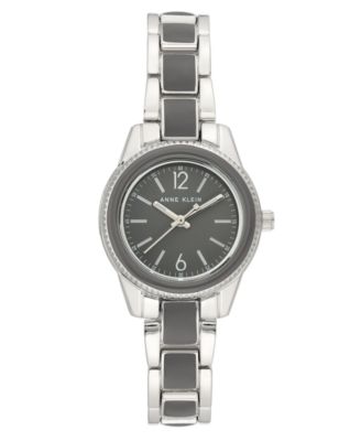 Anne Klein - Gray Enamel and Silver-Tone Bracelet Watch 30mm