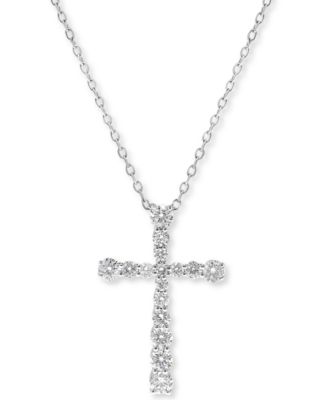 Macy's Brand - Diamond Cross Pendant Necklace (1/2 ct. t.w.) in 14K Gold or 14K White Gold
