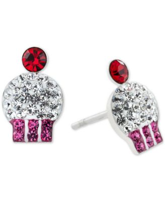 Giani Bernini - Crystal Cupcake Stud Earrings in Sterling Silver