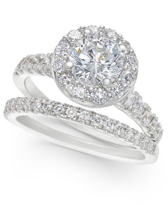 Macy's - Diamond Halo Bridal Set (2 ct. t.w.) in 14k Gold