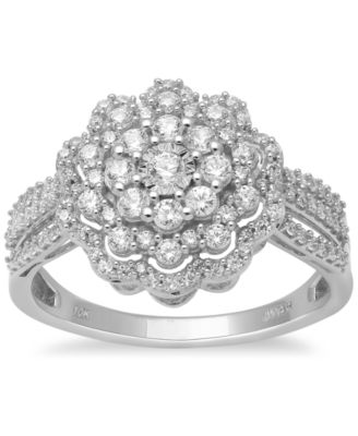 Macy's Brand - Diamond Cluster Ring (3/4 ct. t.w.) in 10k White Gold