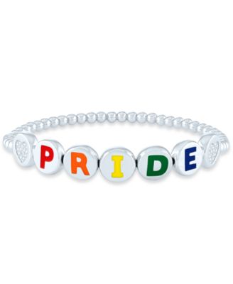 Macy's Brand - Diamond Accent PRIDE Beaded Bracelet in Sterling Silver