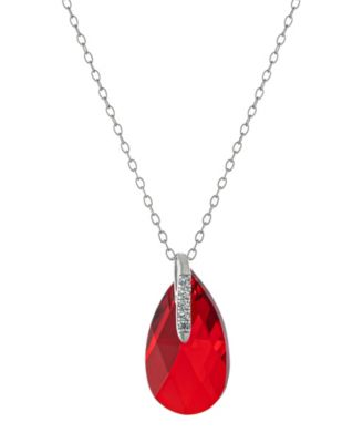 Giani Bernini - Fine Crystal and Cubic Zirconia 18" Teardrop Pendant in Sterling Silver
