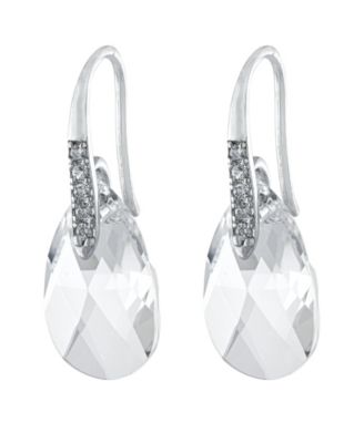 Giani Bernini - Fine Crystal and Cubic Zirconia Teardrop Wire Earrings in Sterling Silver