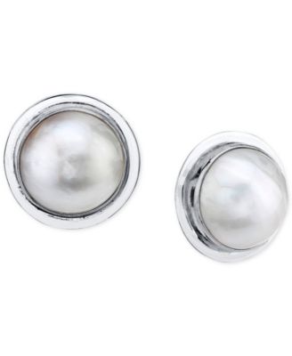 Macy's Brand - Cultured Mab&eacute; Pearl (11mm) Stud Earrings in Sterling Silver