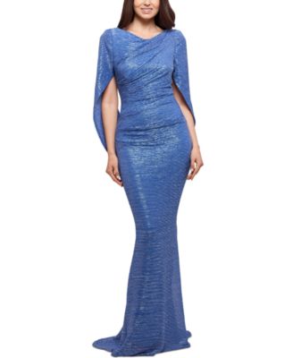 Betsy & Adam - Metallic Cape Gown