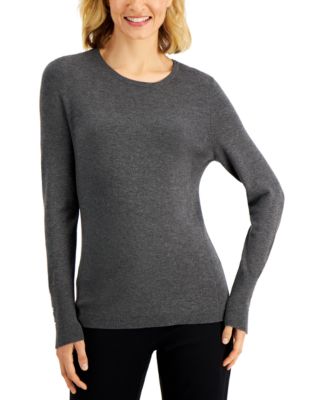 JM Collection - Button-Sleeve Sweater, Created for Macy's