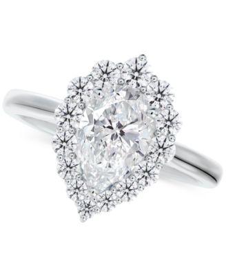 De Beers Forevermark - Diamond Pear Halo Engagement Ring (3/4 ct. t.w.) in 14k White Gold