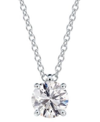 De Beers Forevermark - Diamond Solitaire Pendant Necklace (5/8 ct. t.w.) in 14k White Gold, 16" + 2" extender