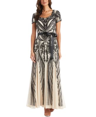 R & M Richards - Sequined Belted Dress
