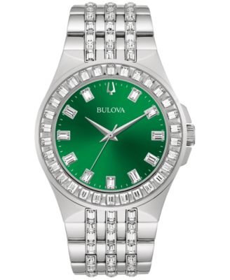 Bulova - Men's Phantom Crystal Stainless Steel Bracelet Watch 42mm