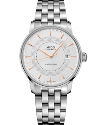 Mido - Men's Swiss Automatic Baroncelli Signature Stainless Steel Bracelet Watch 39mm