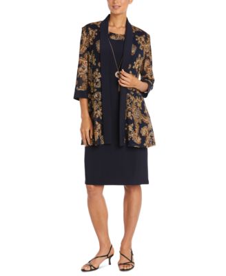 R & M Richards - Petite 2-Pc. Paisley-Print Jacket & Dress Set