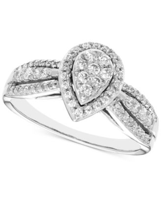 Macy's Brand - Diamond Teardrop Cluster Ring (1/2 ct. t.w.) in 14k White Gold