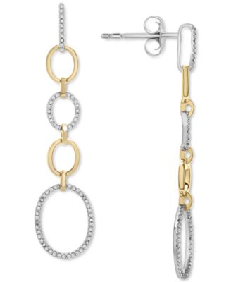 Wrapped in Love - Diamond Oval Link Drop Earrings (1 ct. t.w.) in 14k Gold-Plated Sterling Silver